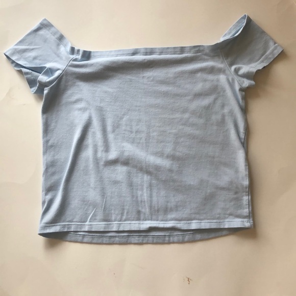 Pacsun Light Blue Off the Shoulder Top sz M - Picture 2 of 3